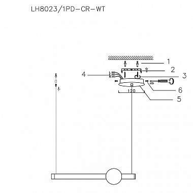 Подвесной светодиодный светильник Lumien Hall Greniya LH8023/1PD-CR-WT