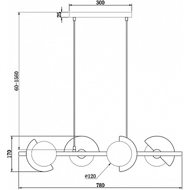 Подвесной светильник Sepia FR5391PL-04CFL