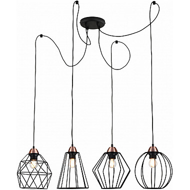 Подвесной светильник IL2001-4PC-05 BK ROSE GD