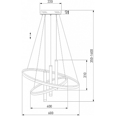 Подвесной светильник Stroke 90270/3 черный