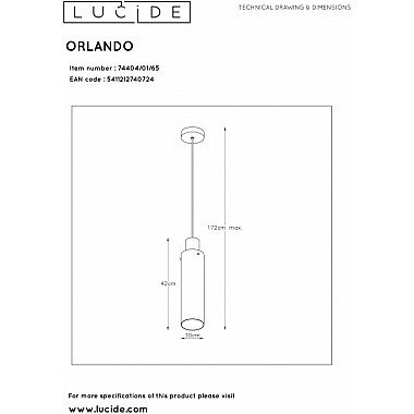 Подвесной светильник Orlando 74404/01/65