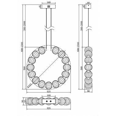 Подвесной светильник Amulet MOD555PL-L23CH5K