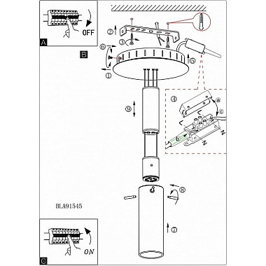Подвесной светильник Aggius 91545