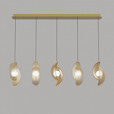 Подвесной светильник MD24030035 MD24030035-5B brass/amber