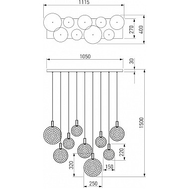 Подвесной светильник Gemini 90353/9 хром