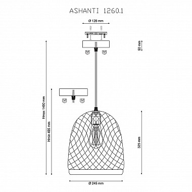 Подвесной светильник Lucia Tucci Ashanti 1260.1