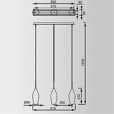Подвесной светильник Zumaline Champagne MD2101B-3S