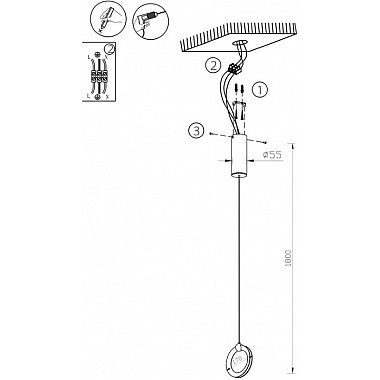 Подвесной светильник Livin LH8028/1P-BK-PBK-SGD
