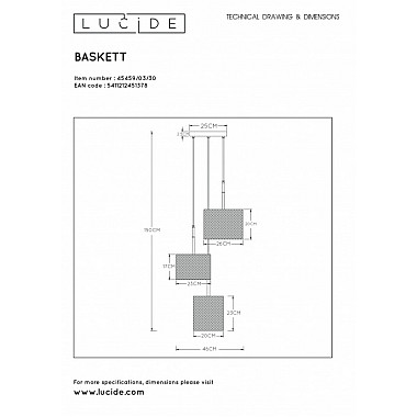Подвесной светильник Baskett 45459/03/30