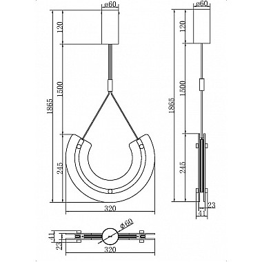 Подвесной светильник Maya P091PL-L18G3K