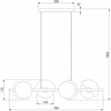 Подвесной светильник Moity 70149/4 черный/латунь Smart
