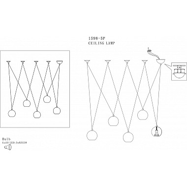 Подвесной светильник Favourite Giallo 1598-5P