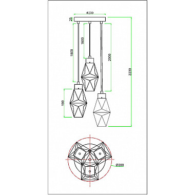 Подвесной светильник Coctail time MOD325PL-03G