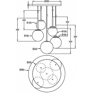 Подвесной светильник Basic form MOD321PL-05W