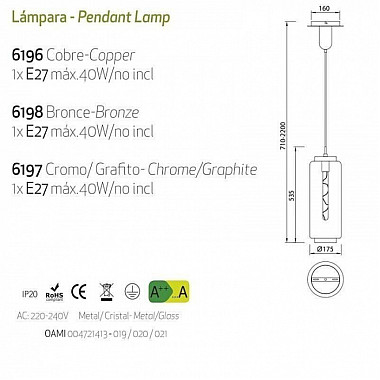 Подвесной светильник Jarras 6197