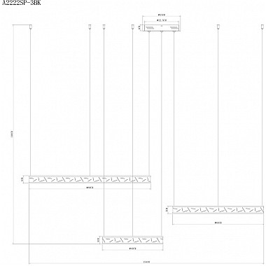 Подвесной светильник Shine A2222SP-3BK