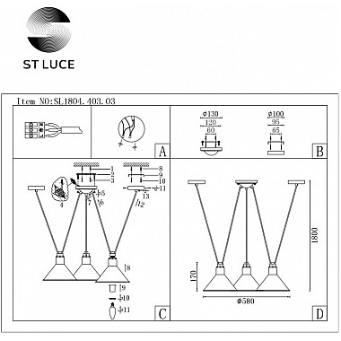 Подвесной светильник Svevo SL1804.403.03
