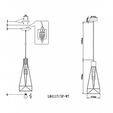 Подвесной светильник Lumien Hall Карру LH4117/1P-WT