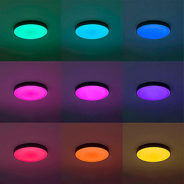 Потолочный светодиодный светильник с пультом ДУ Citilux Купер RGB Черный CL72495G1