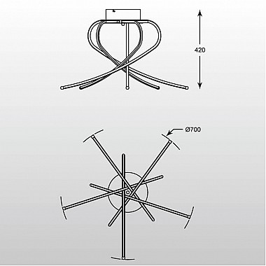 Потолочный светодиодный светильник Zumaline Carrello PL1100014-5