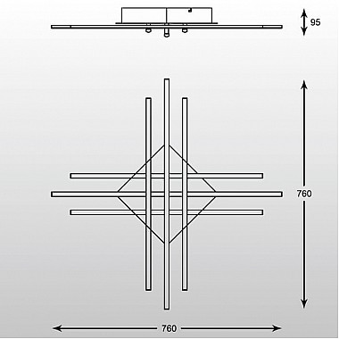 Потолочный светодиодный светильник Zumaline Cross PL99829-6