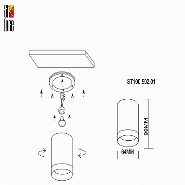 Потолочный светильник ST Luce ST100.502.01