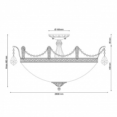 Потолочный светильник Lucia Tucci Barletta 182.10 D720 Antique