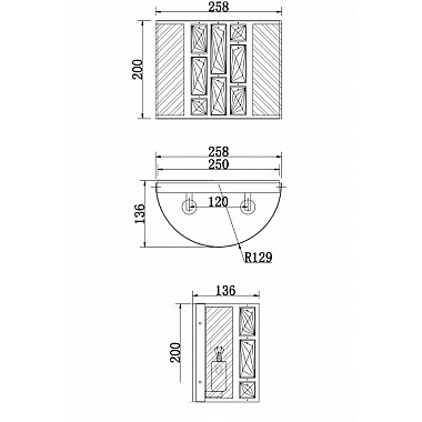 Настенный светильник Mercurio MOD028WL-02CH