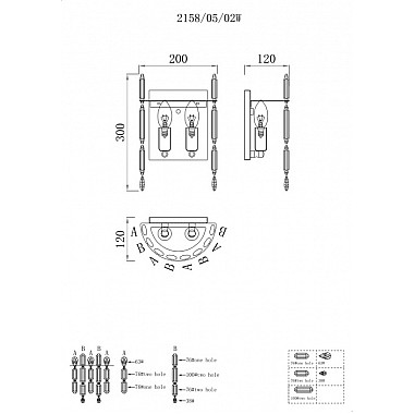 Настенный светильник Legacy 2158/05/02W