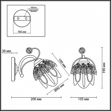 Бра Lumion Florana 3002/1W