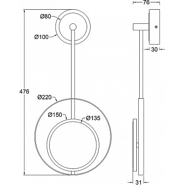Настенный светильник Hypnosis 10206/SG LED White/Gold