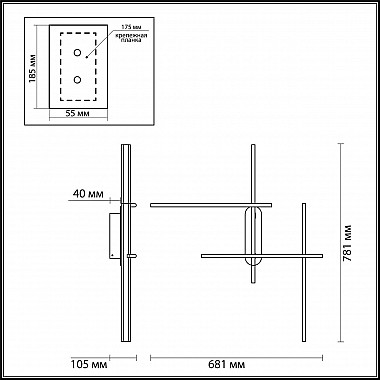 Настенный светодиодный светильник Odeon Light Rudy 3890/36WL