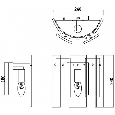 Настенный светильник Ottimo FR5198WL-01BS