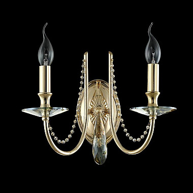 Бра Crystal Lux Victoria AP2 Gold/Amber