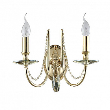 Бра Crystal Lux Victoria AP2 Gold/Amber