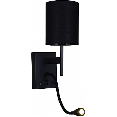 Настенный светильник 86210-9.2-001KT LED3W+E14 BK