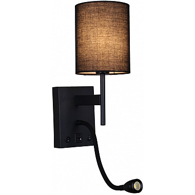 Настенный светильник 86210-9.2-001KT LED3W+E14 BK