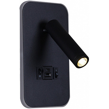 Настенный светильник 86204-9.2-001KT LED12W+USB BK