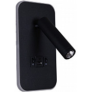 Настенный светильник 86204-9.2-001KT LED12W+USB BK