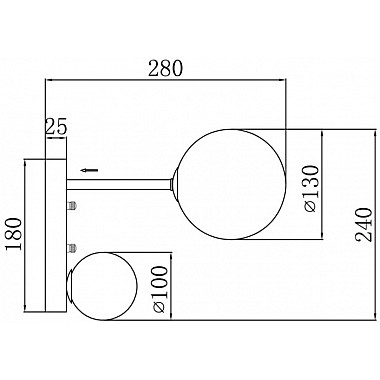 Настенный светильник Sphirity FR5376WL-02B
