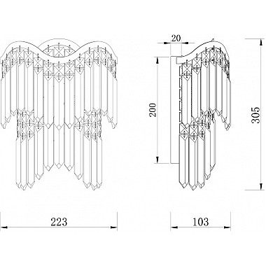 Настенный светильник Gracia DIA201WL-02G