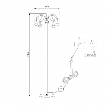 Торшер Ragno 90194 золото