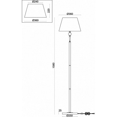 Торшер Rosemary FR5190FL-01BS1