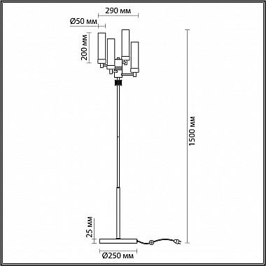 Торшер Lumion Kamilla 5275/4F