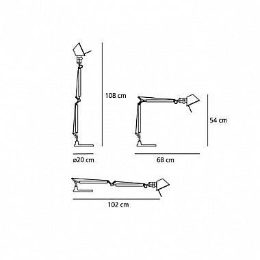 Офисная настольная лампа Tolomeo Mini 1531010A+A008600