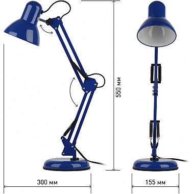 Офисная настольная лампа N-214-E27-40W-BU