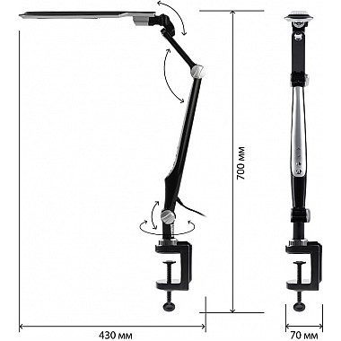 Офисная настольная лампа NLED-496-12W-BK