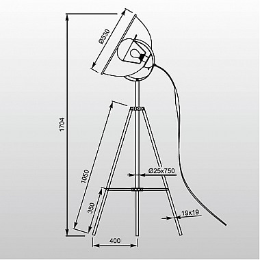 Торшер Zumaline Antenne TS-090522F-BK