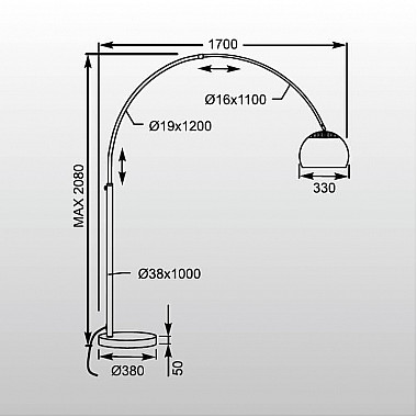 Торшер Zumaline Soho TS-010121MM