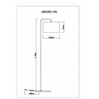 Торшер Arte Lamp Rupert A5024PN-1PB